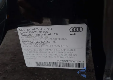 2013 Audi Q5 3.0T Premium Plus z USA, uszkodzony, nr VIN WA1DGAFP9DA025612